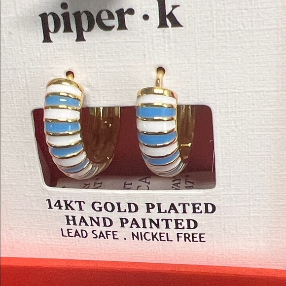 Piper K | Gold Hand Painted Earrings - Picture 3 of 6